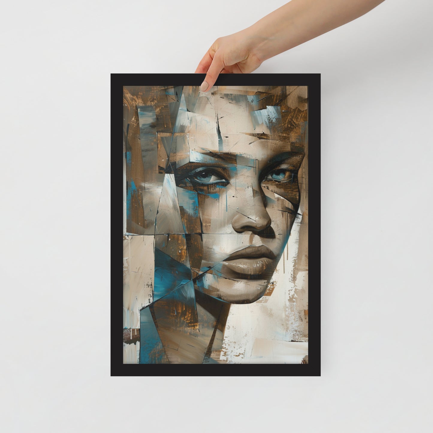 Abstract portret ingelijste poster