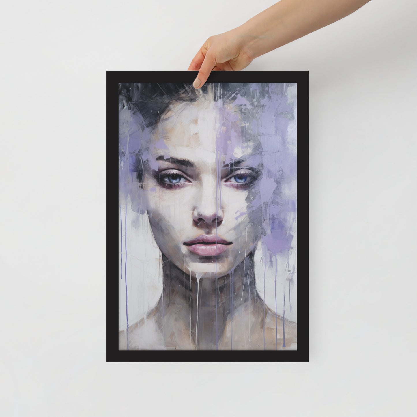 Abstract portret ingelijste poster