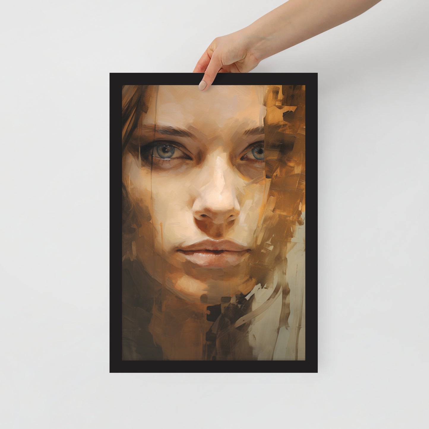 Abstract portret ingelijste poster