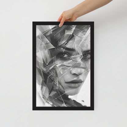 Abstract portret ingelijste poster