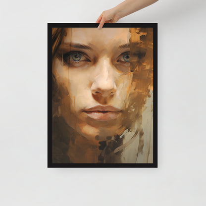 Abstract portret ingelijste poster