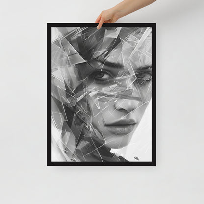 Abstract portret ingelijste poster