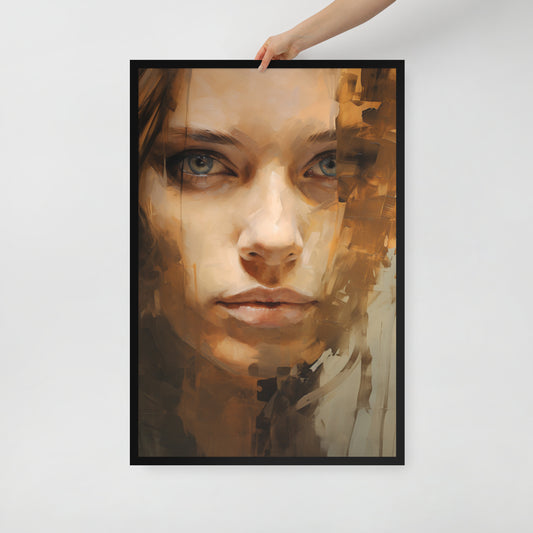 Abstract portret ingelijste poster