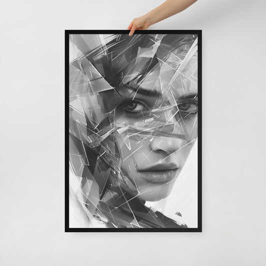 Abstract portret ingelijste poster