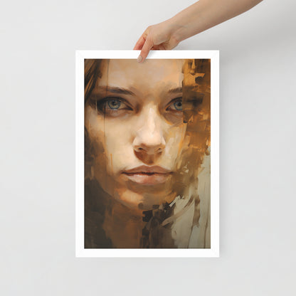 Abstract portret ingelijste poster