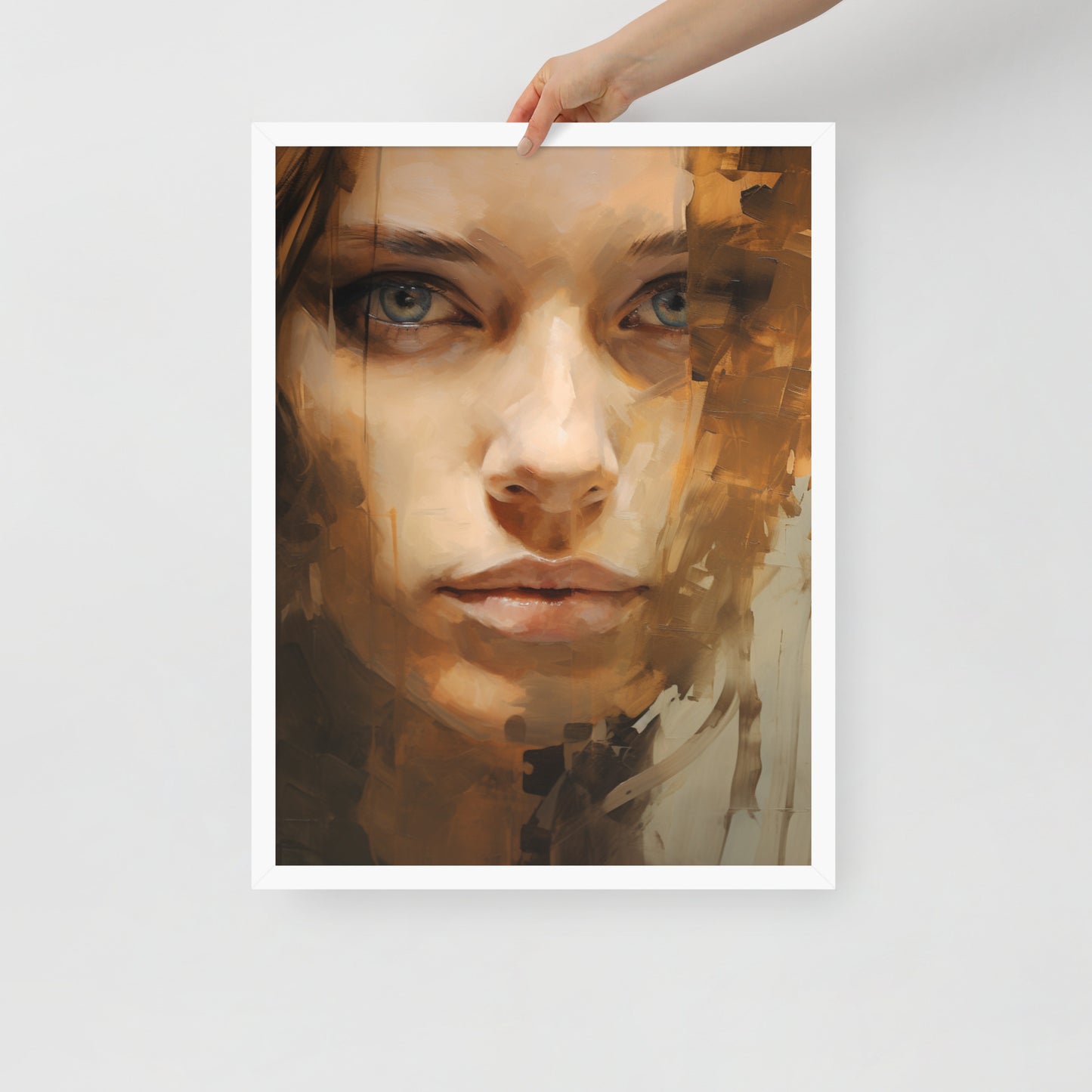 Abstract portret ingelijste poster