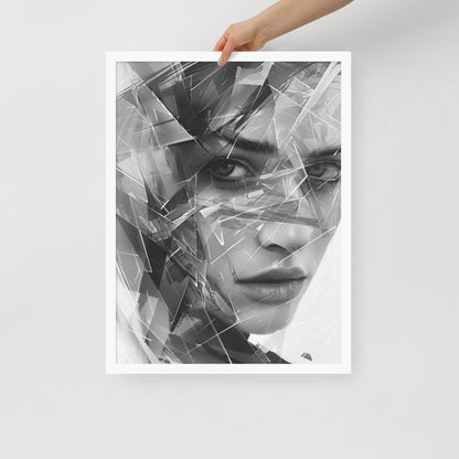 Abstract portret ingelijste poster