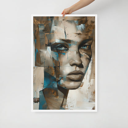 Abstract portret ingelijste poster