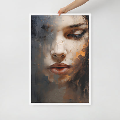 Abstract portret ingelijste poster