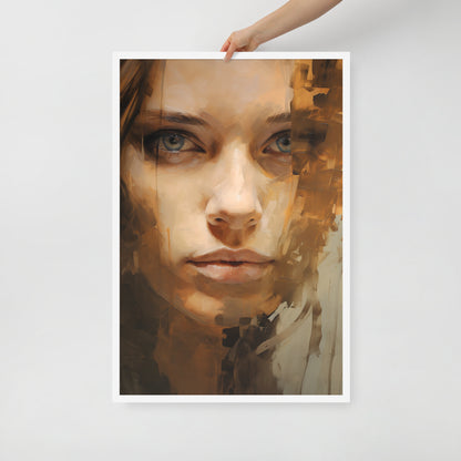 Abstract portret ingelijste poster