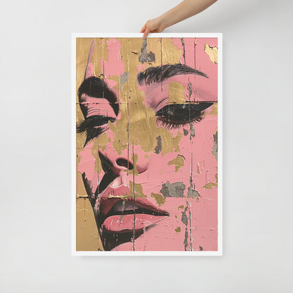 Abstract portret ingelijste poster