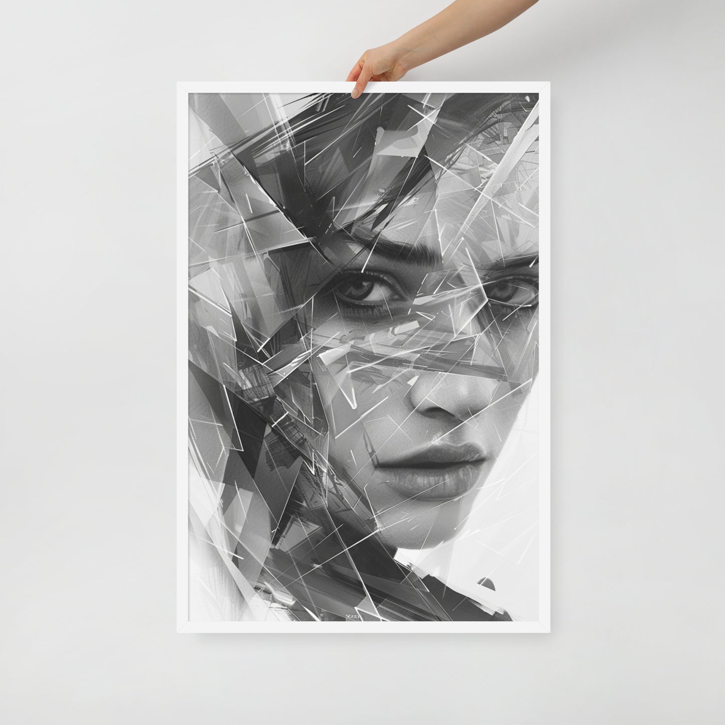 Abstract portret ingelijste poster