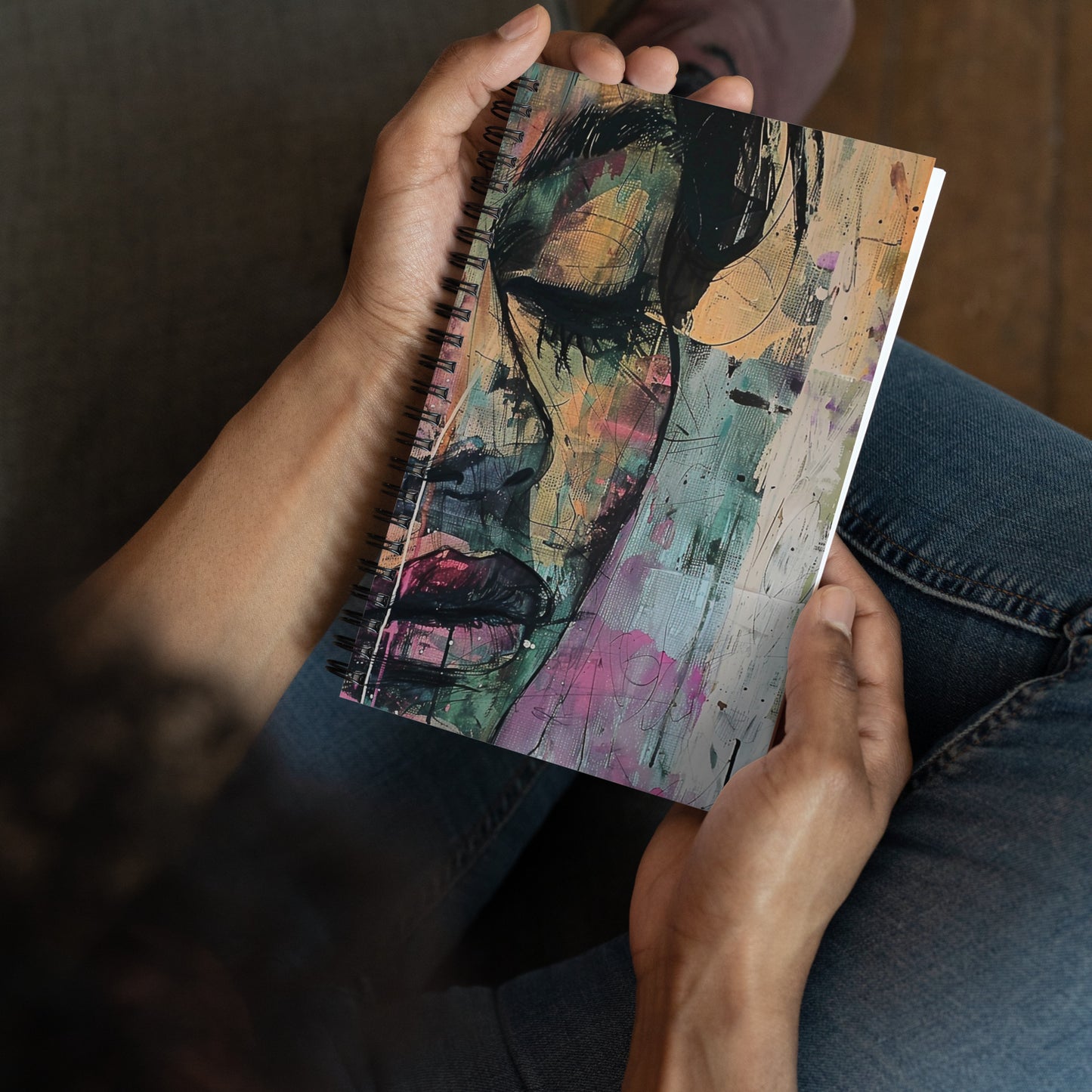 Spiral Notebook Abstract Portrait